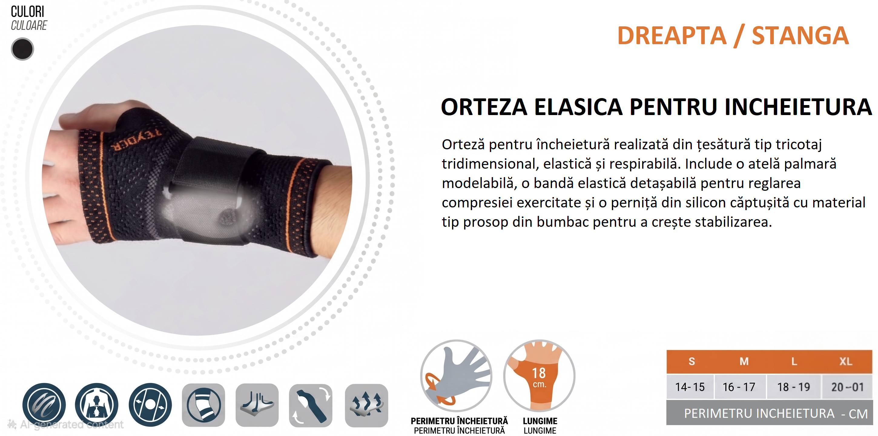 orteza inchietura mana GL